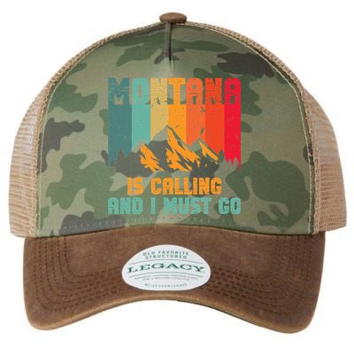 Montana Is Calling And I Must Go Mountain Vacation Legacy Tie Dye Trucker Hat