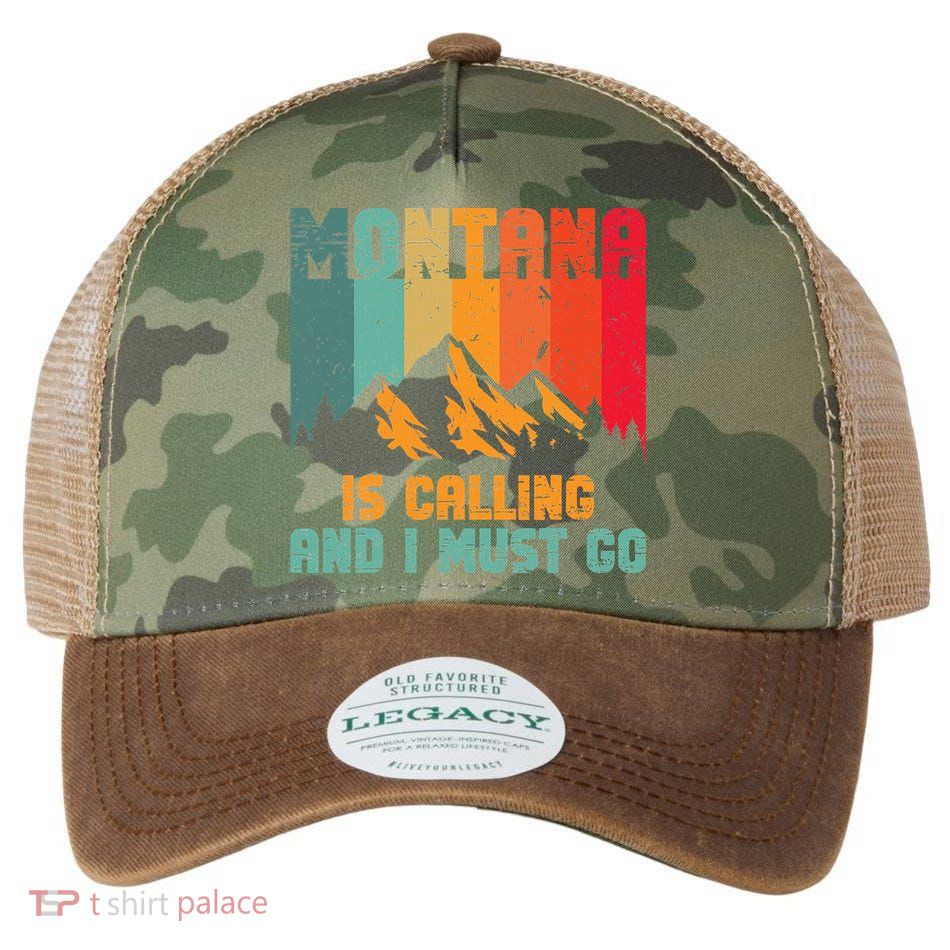 Montana Is Calling And I Must Go Mountain Vacation Legacy Tie Dye Trucker Hat