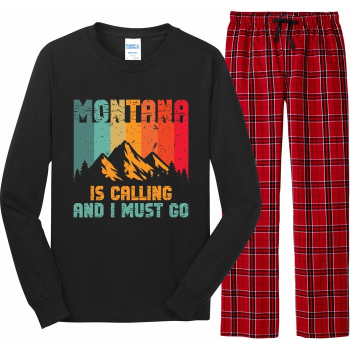 Montana Is Calling And I Must Go Mountain Vacation Long Sleeve Pajama Set