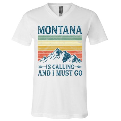 Montana Is Calling And I Must Go V-Neck T-Shirt