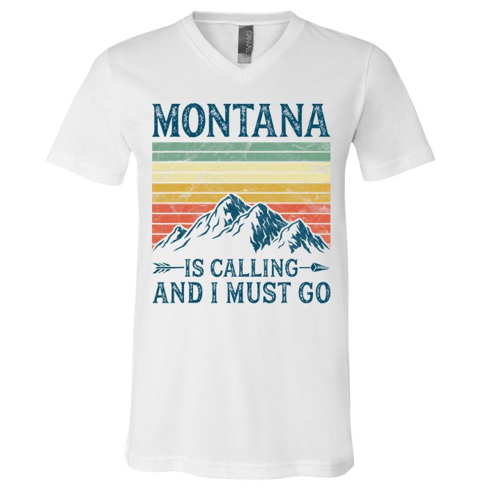 Montana Is Calling And I Must Go V-Neck T-Shirt