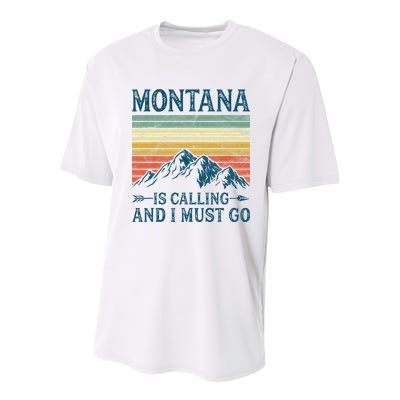 Montana Is Calling And I Must Go Youth Performance Sprint T-Shirt