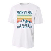 Montana Is Calling And I Must Go Youth Performance Sprint T-Shirt