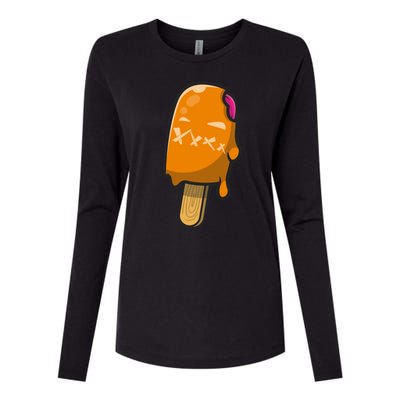 Mean Ice Cream Monster Womens Cotton Relaxed Long Sleeve T-Shirt