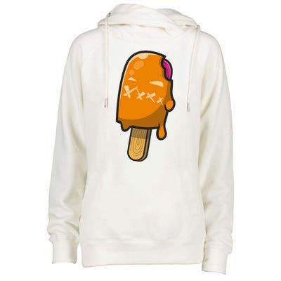 Mean Ice Cream Monster Womens Funnel Neck Pullover Hood