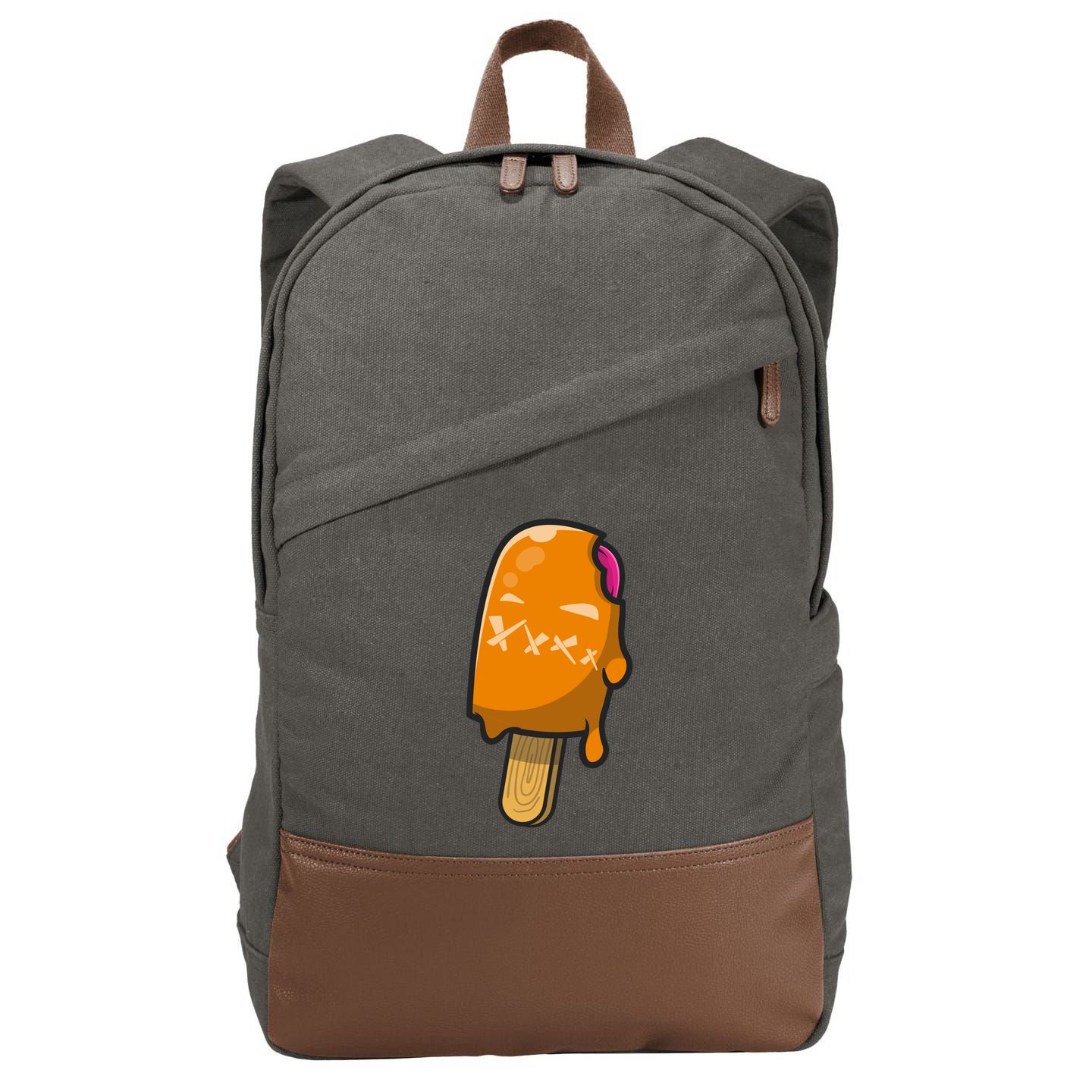 Mean Ice Cream Monster Cotton Canvas Backpack