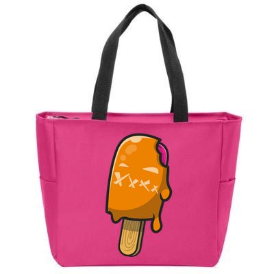 Mean Ice Cream Monster Zip Tote Bag