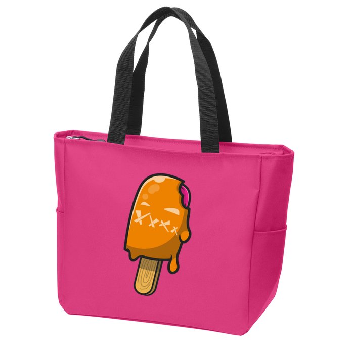 Mean Ice Cream Monster Zip Tote Bag