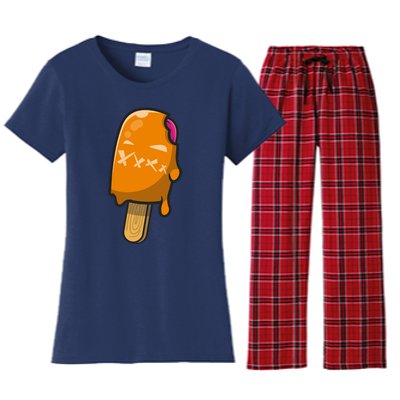 Mean Ice Cream Monster Women's Flannel Pajama Set