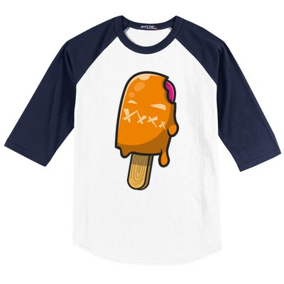 Mean Ice Cream Monster Baseball Sleeve Shirt