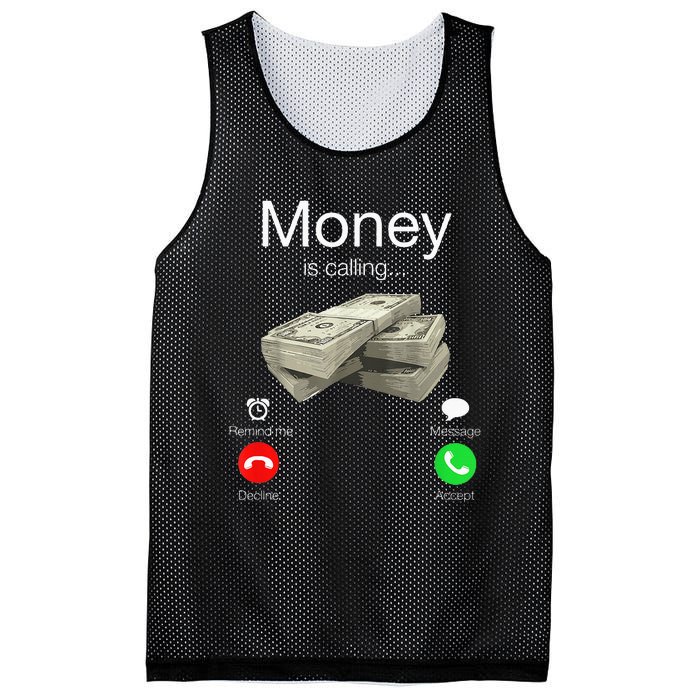 Money Is Calling Cash Funny Business Hustler Mesh Reversible Basketball Jersey Tank