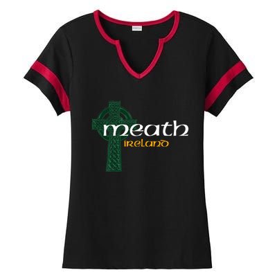 Meath Ireland County Celtic Gaelic Football And Hurling Gift Ladies Halftime Notch Neck Tee