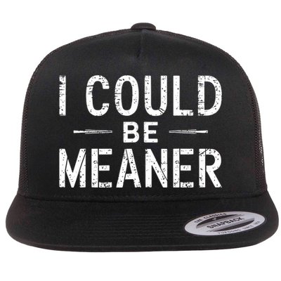 Meme I Could Be Meaner Vintage Retro Funny  Flatbill Hat