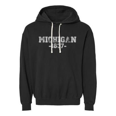 Michigan 1837 Retro Garment-Dyed Fleece Hoodie