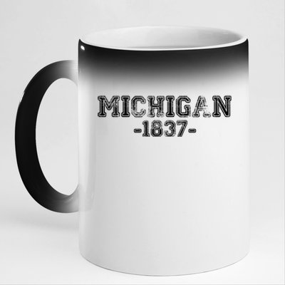 Michigan 1837 Retro 11oz Black Color Changing Mug