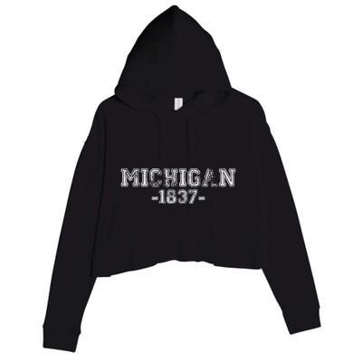 Michigan 1837 Retro Crop Fleece Hoodie