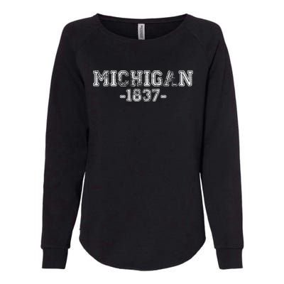 Michigan 1837 Retro Womens California Wash Sweatshirt