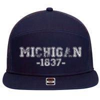 Michigan 1837 Retro 7 Panel Mesh Trucker Snapback Hat