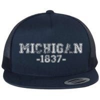 Michigan 1837 Retro Flat Bill Trucker Hat