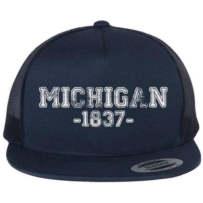 Michigan 1837 Retro Flat Bill Trucker Hat