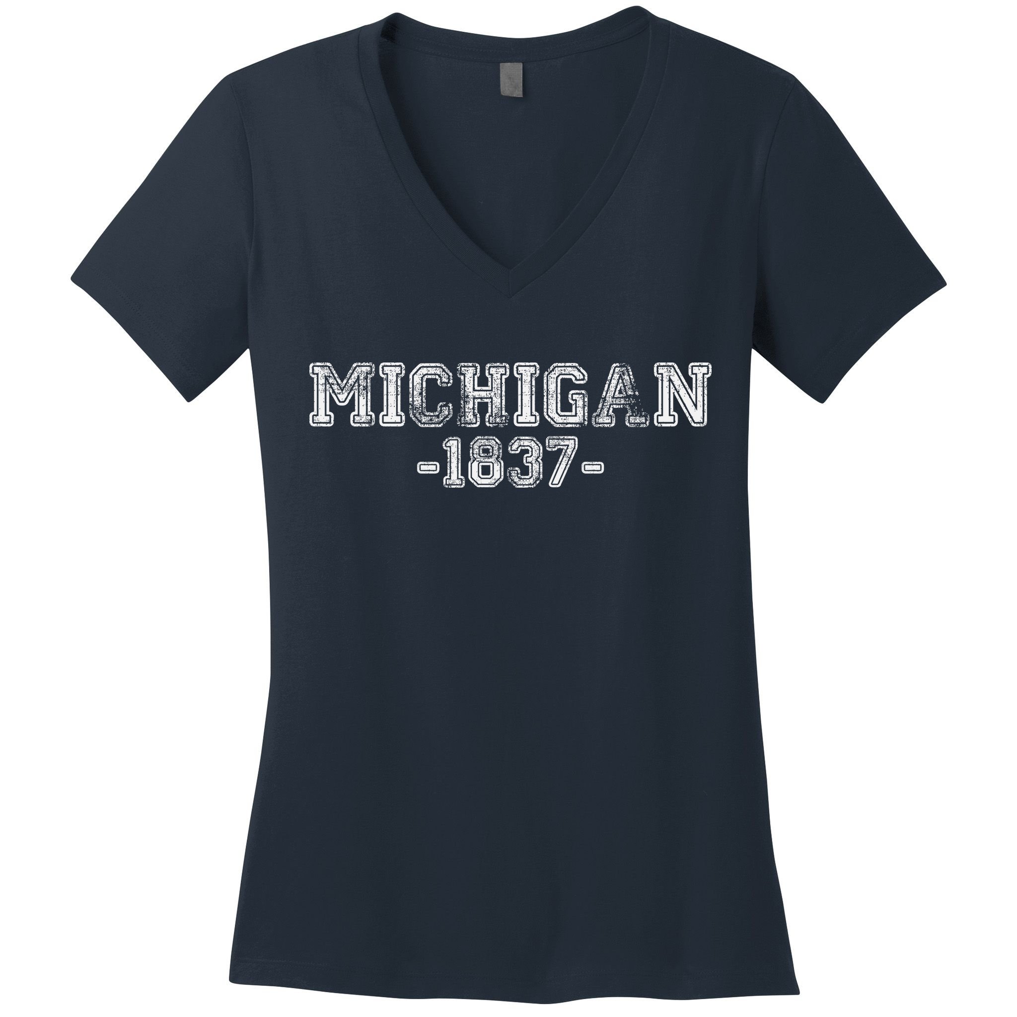 Michigan 1837 Retro Women's V-Neck T-Shirt