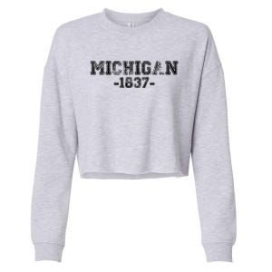 Michigan 1837 Retro Cropped Pullover Crew