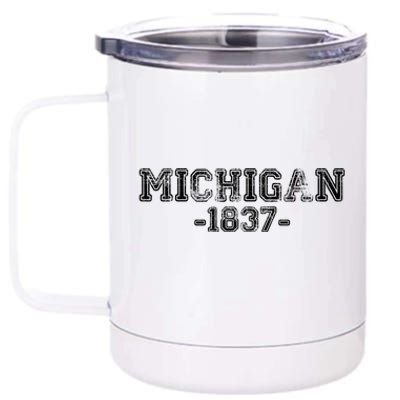 Michigan 1837 Retro 12 oz Stainless Steel Tumbler Cup