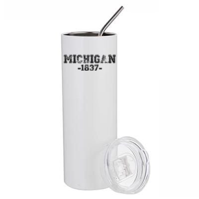 Michigan 1837 Retro Stainless Steel Tumbler