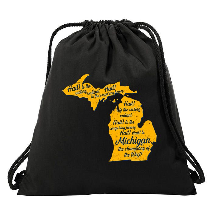 Michigan Fight Song College Sports Fan Drawstring Bag