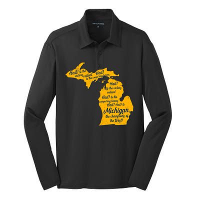 Michigan Fight Song College Sports Fan Silk Touch Performance Long Sleeve Polo