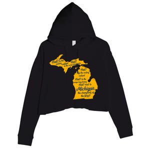 Michigan Fight Song College Sports Fan Crop Fleece Hoodie