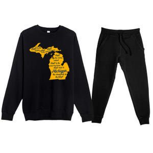 Michigan Fight Song College Sports Fan Premium Crewneck Sweatsuit Set