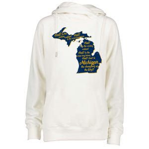 Michigan Fight Song College Sports Fan Womens Funnel Neck Pullover Hood