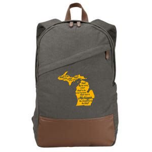 Michigan Fight Song College Sports Fan Cotton Canvas Backpack