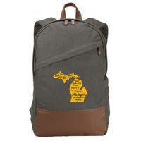 Michigan Fight Song College Sports Fan Cotton Canvas Backpack