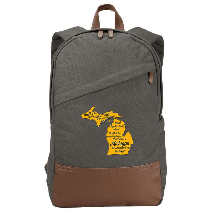 Michigan Fight Song College Sports Fan Cotton Canvas Backpack