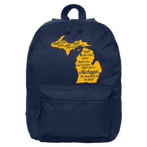 Michigan Fight Song College Sports Fan 16 in Basic Backpack