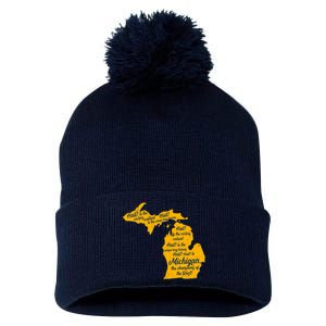 Michigan Fight Song College Sports Fan Pom Pom 12in Knit Beanie