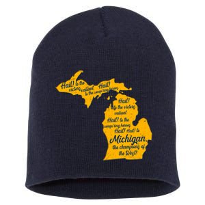 Michigan Fight Song College Sports Fan Short Acrylic Beanie