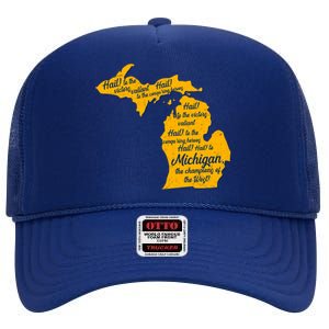 Michigan Fight Song College Sports Fan High Crown Mesh Back Trucker Hat