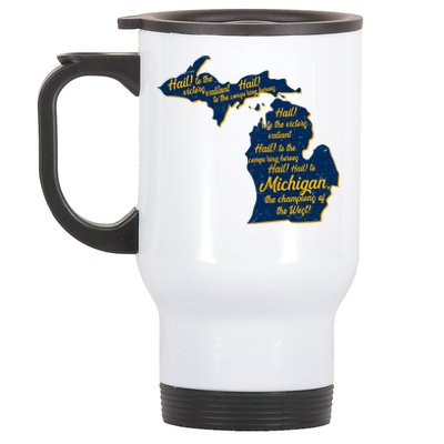 Michigan Fight Song College Sports Fan Stainless Steel Travel Mug