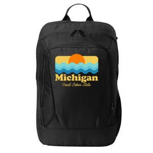 Michigan Great Lakes State Retro Sun Lake City Backpack