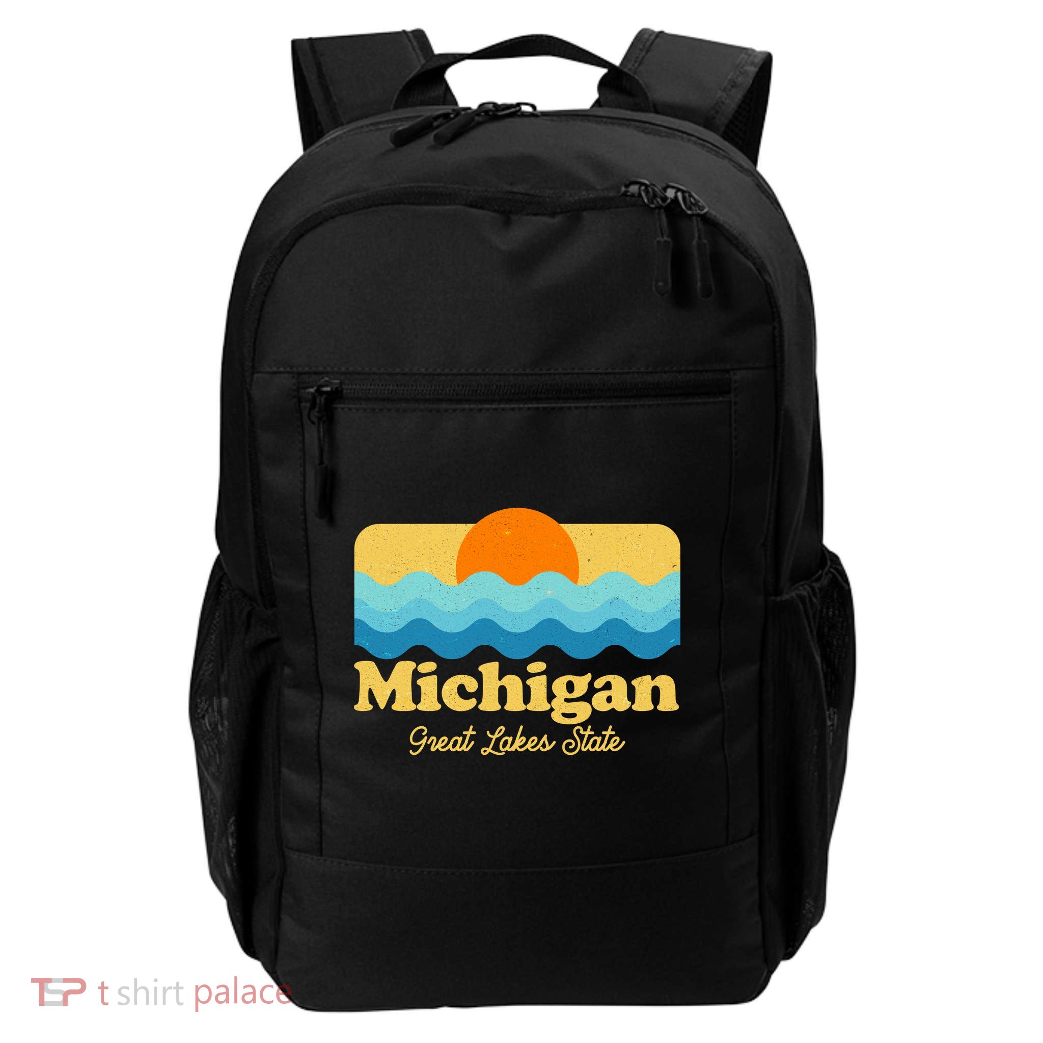Michigan Great Lakes State Retro Sun Lake Backpack