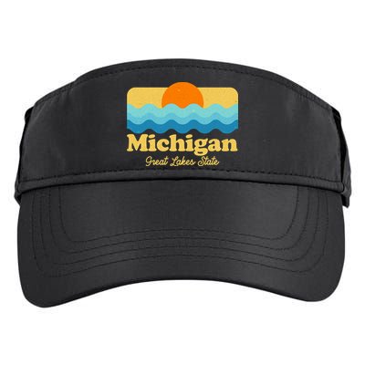 Michigan Great Lakes State Retro Sun Lake Adult Drive Performance Visor
