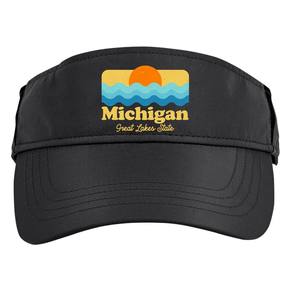 Michigan Great Lakes State Retro Sun Lake Adult Drive Performance Visor