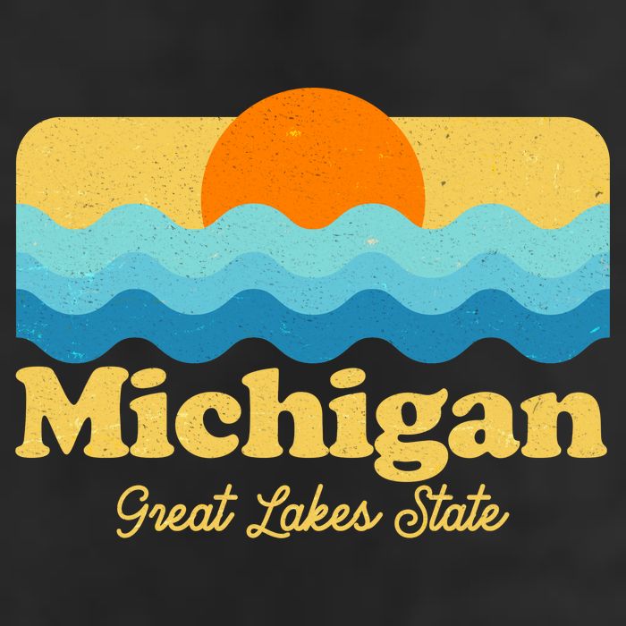 Michigan Great Lakes State Retro Sun Lake Adult Drive Performance Visor