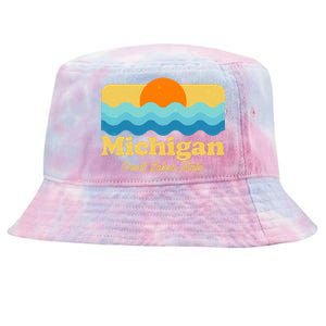 Michigan Great Lakes State Retro Sun Lake Tie-Dyed Bucket Hat