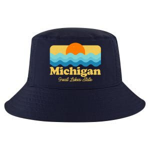 Michigan Great Lakes State Retro Sun Lake Cool Comfort Performance Bucket Hat