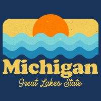 Michigan Great Lakes State Retro Sun Lake Cool Comfort Performance Bucket Hat