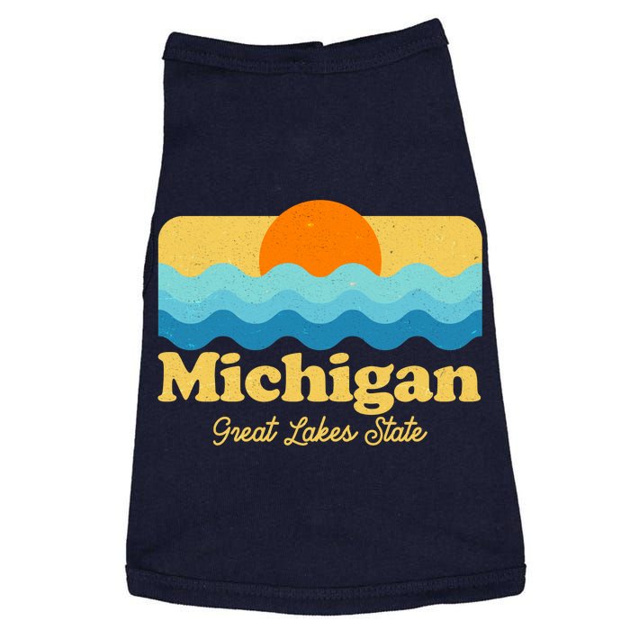 Michigan Great Lakes State Retro Sun Lake Doggie Tank